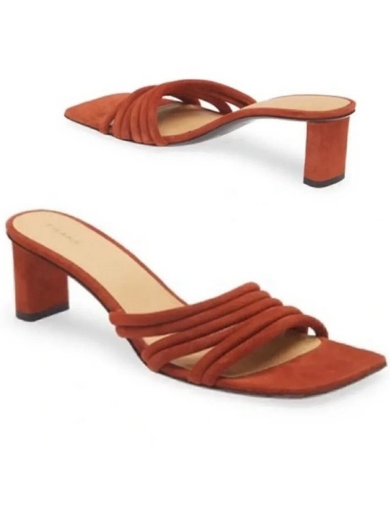 Frame Denim Shoes - Frame Le Tonga Suede Leather Mules Strappy Sandal EU38.5 US8 Brown Shoes Morocco